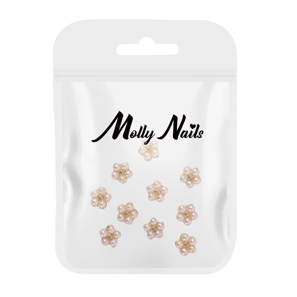 Molly Nails Ozdoby Do Paznokci Kwiatki Perłowe 3D Nr 2 10 Szt