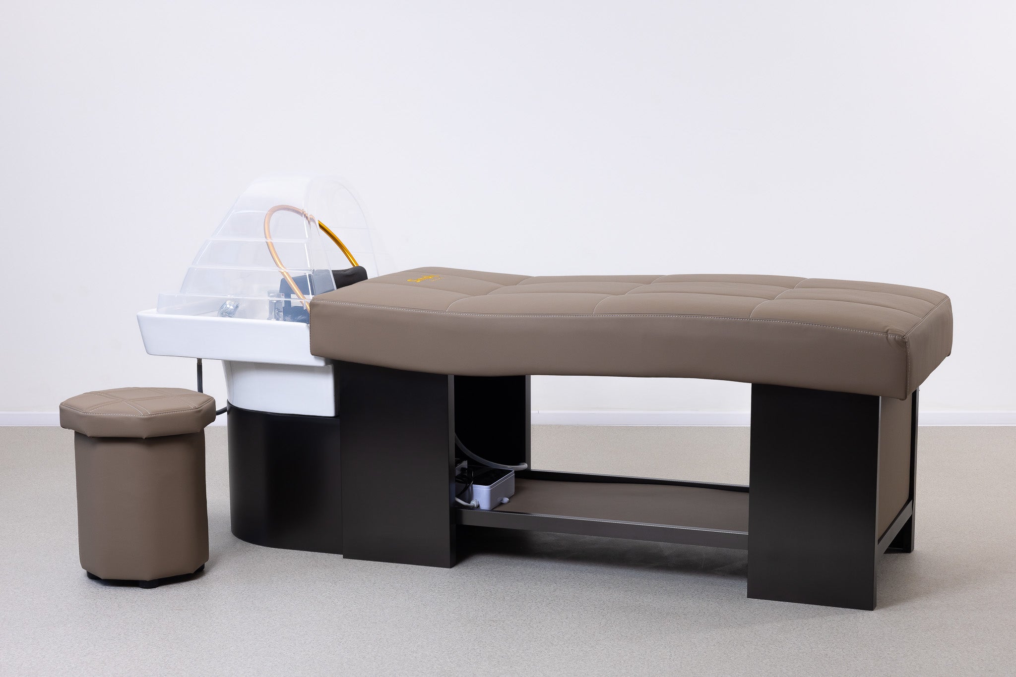 Simply Beauty Simply Head Spa Wanna Spa SIMPLY Head Z Misą Ceramiczną, Podstawą Chromowaną W Kolorze Czarnym, Brązowa