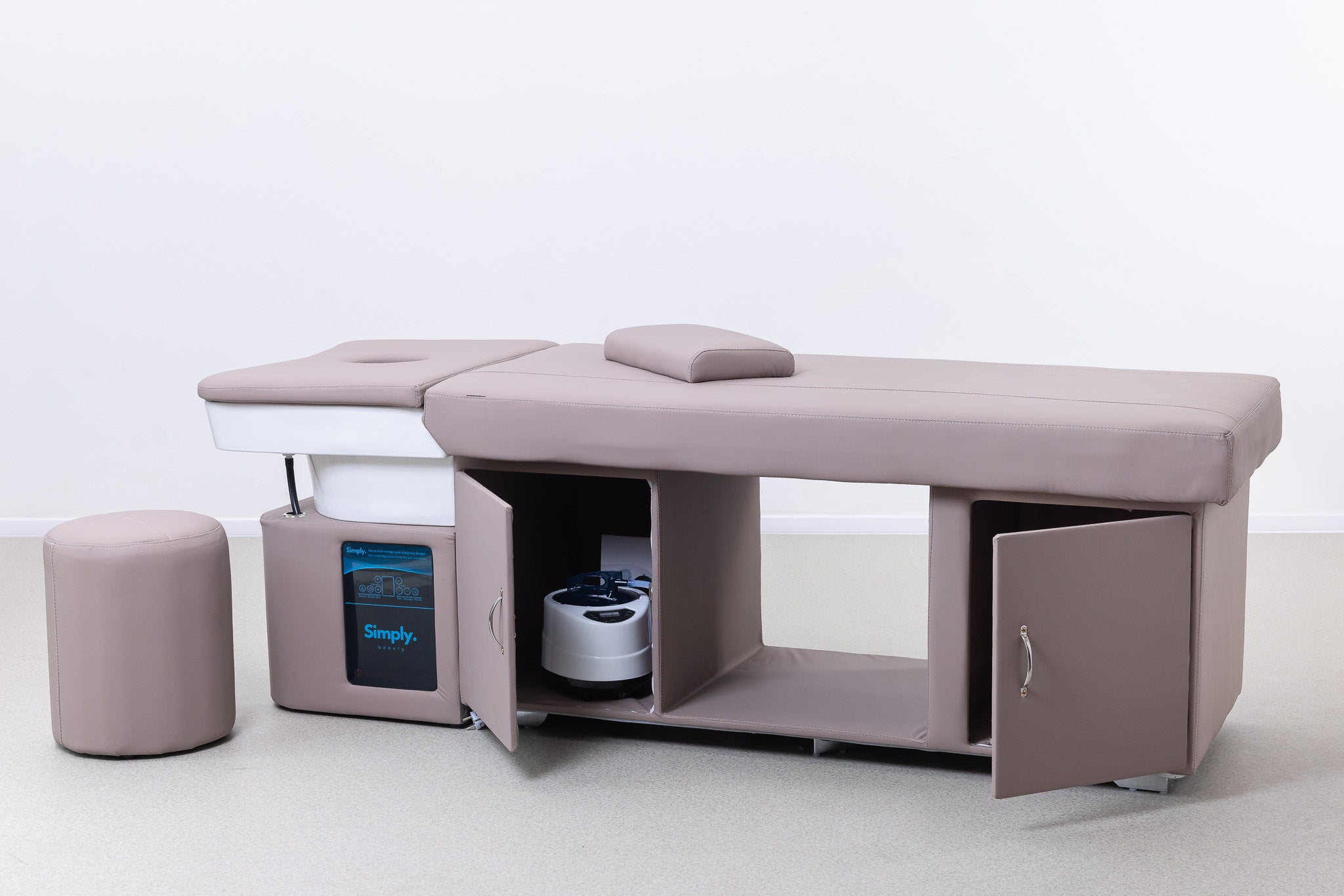 Simply Beauty Simply Head Spa Wanna Spa SIMPLY Head Z Misą Ceramiczną, LED, Podwójna Szafka Lila