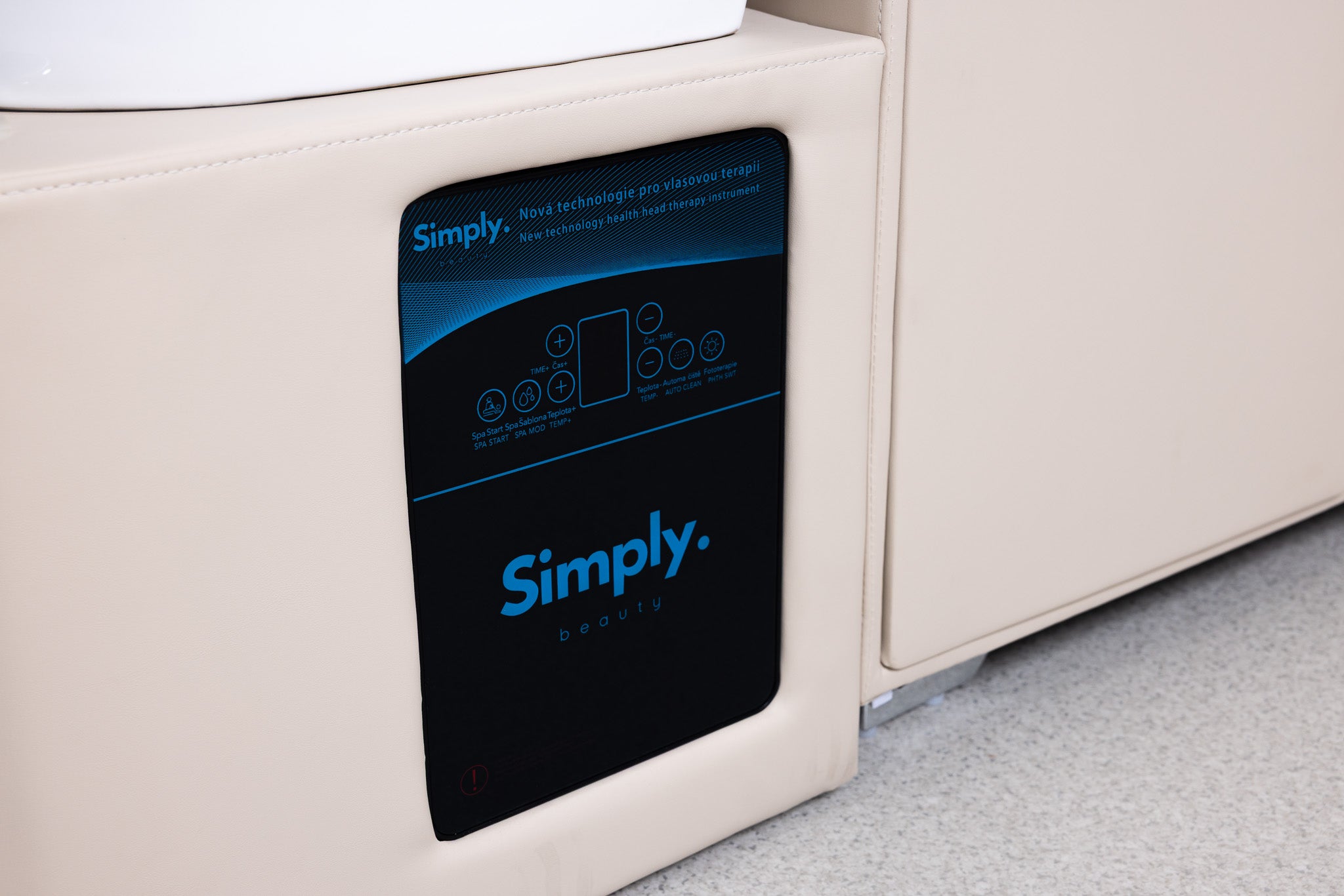 Simply Beauty Simply Head Spa Wanna Spa SIMPLY Head Z Misą Ceramiczną, LED, Podwójna Szafka Beżowa