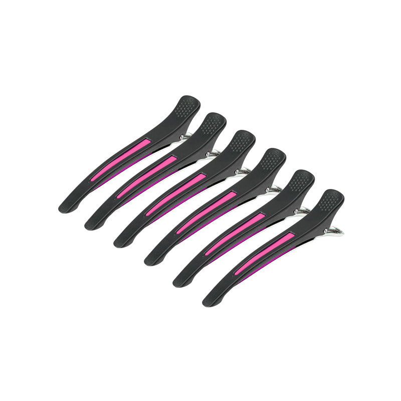 KLAMRY KLIPSY FRYZJERSKIE DO WŁOSÓW E-13 6 SZT 11,5CM MIX NEON