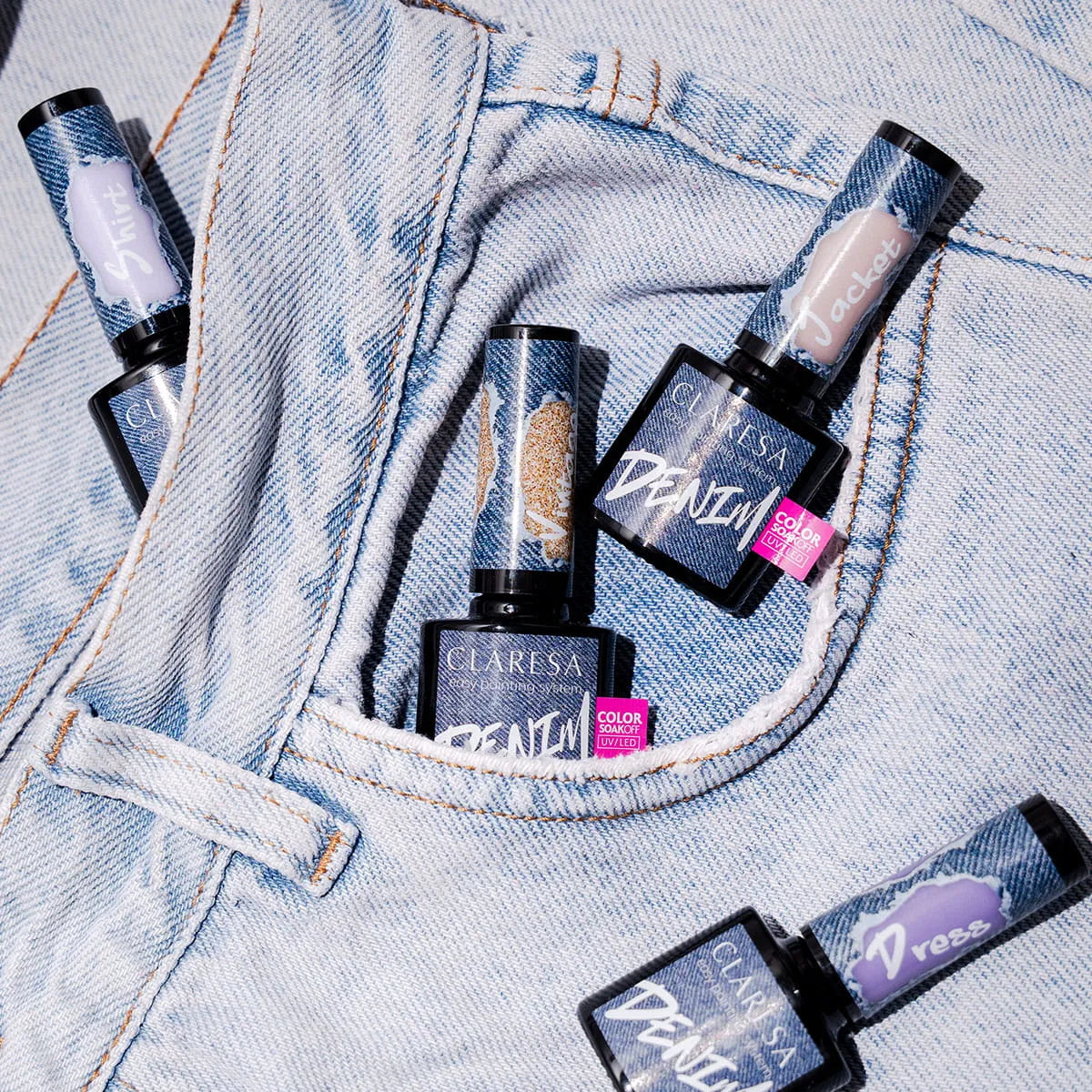 Claresa Lakier hybrydowy DENIM BAG przygaszony niebieski 5 g