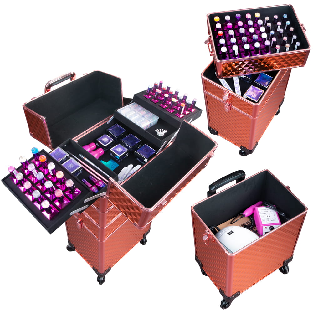 Kuferek Kosmetyczny Trolley Rose Gold