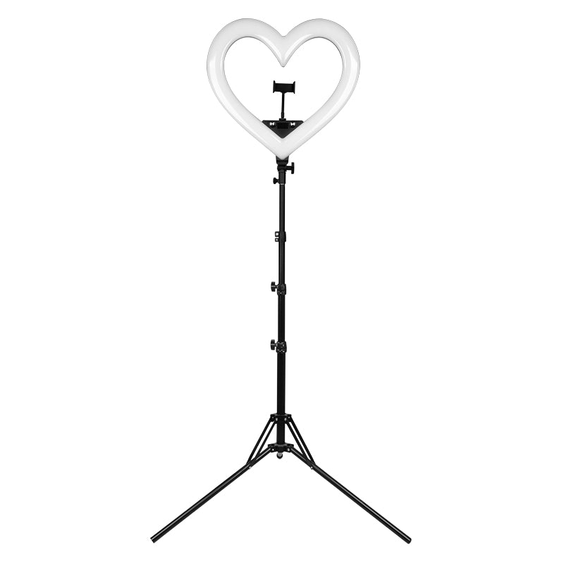 LAMPA PIERŚCIENIOWA RING SERCE LED CZARNA