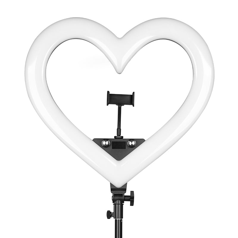 LAMPA PIERŚCIENIOWA RING SERCE LED CZARNA