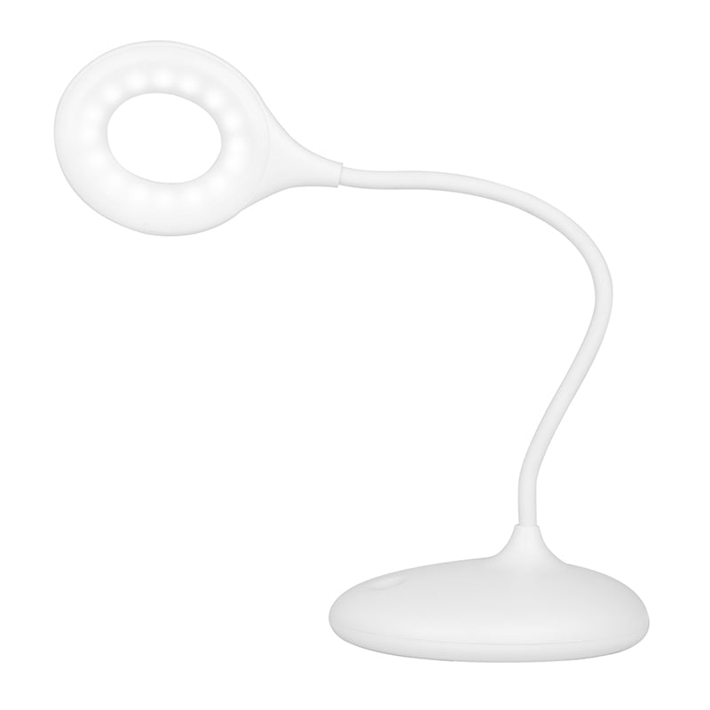 LAMPKA RING LED SNAKE NA BIURKO BIAŁA