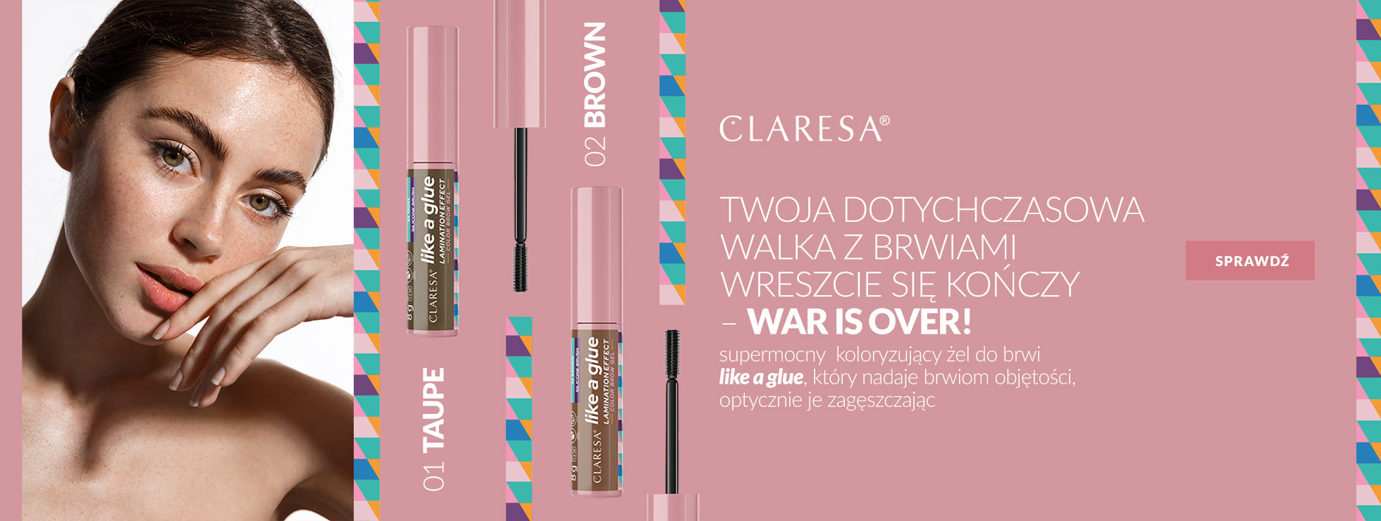 Claresa - LIKE A GLUE Żel Do Brwi 02 Brown