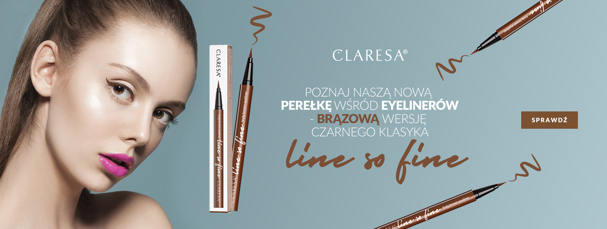 Claresa LINE SO FINE BROWN Eyeliner W Pisaku