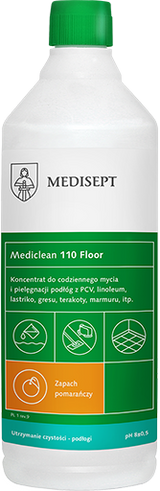 Mediclean 110 Floor 1L - Koncentrat do Mycia i Pielęgnacji Podłóg - Zapach Pomarańczy