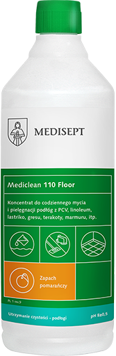 Mediclean 110 Floor 1L - Koncentrat do Mycia i Pielęgnacji Podłóg - Zapach Pomarańczy