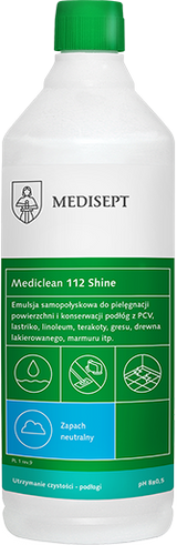 Mediclean 112 Shine 1L - Emulsja do Pielęgnacji i Konserwacji Podłóg - Zapach Neutralny