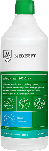 Mediclean 160 Gres 1L - Koncentrat do Mycia Podłóg z Gresu - Zapach Neutralny