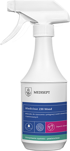 Mediclean 230 Wood 500ml - Mleczko do Czyszczenia Powierzchni Drewnianych - Zapach Różany