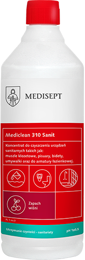 Mediclean 310 Sanit 1L - Koncentrat do Czyszczenia Powierzchni Sanitarnych - Zapach Wiśni