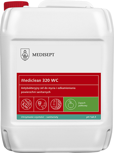 Mediclean 320 WC 5L - Antybakteryjny Żel do Mycia - Zapach Jabłkowy