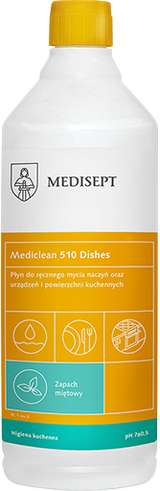 Mediclean 510 Dishes 1L - Płyn do Ręcznego Mycia Naczyń - Zapach Miętowy
