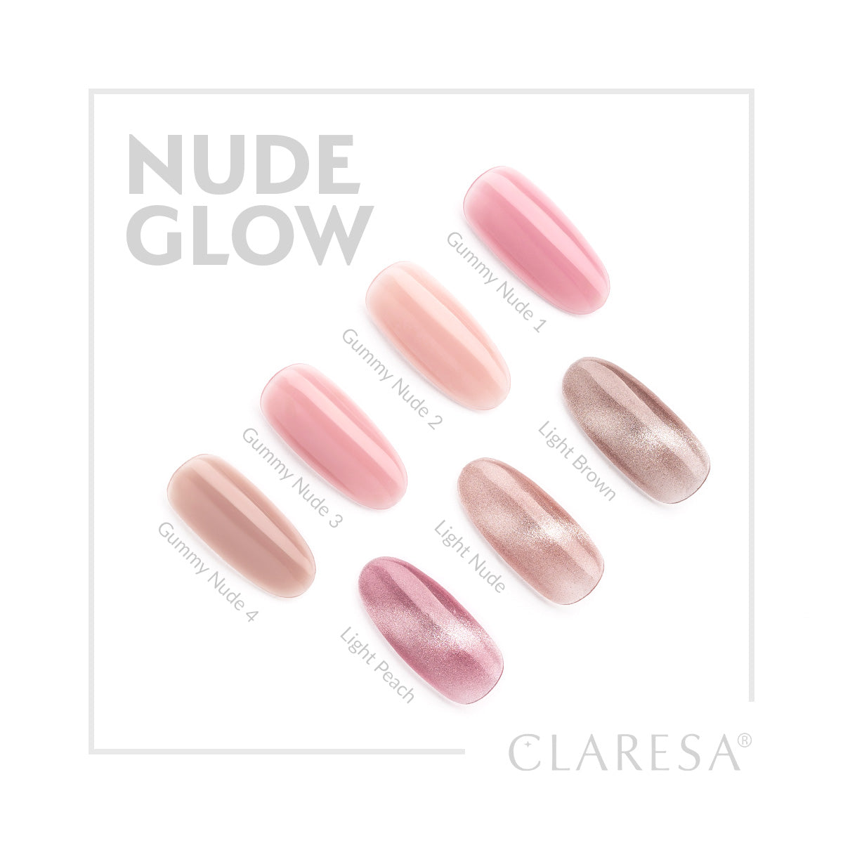 Claresa - Lakier Hybrydowy Nude Glow Cat Eye Light Nude 5g