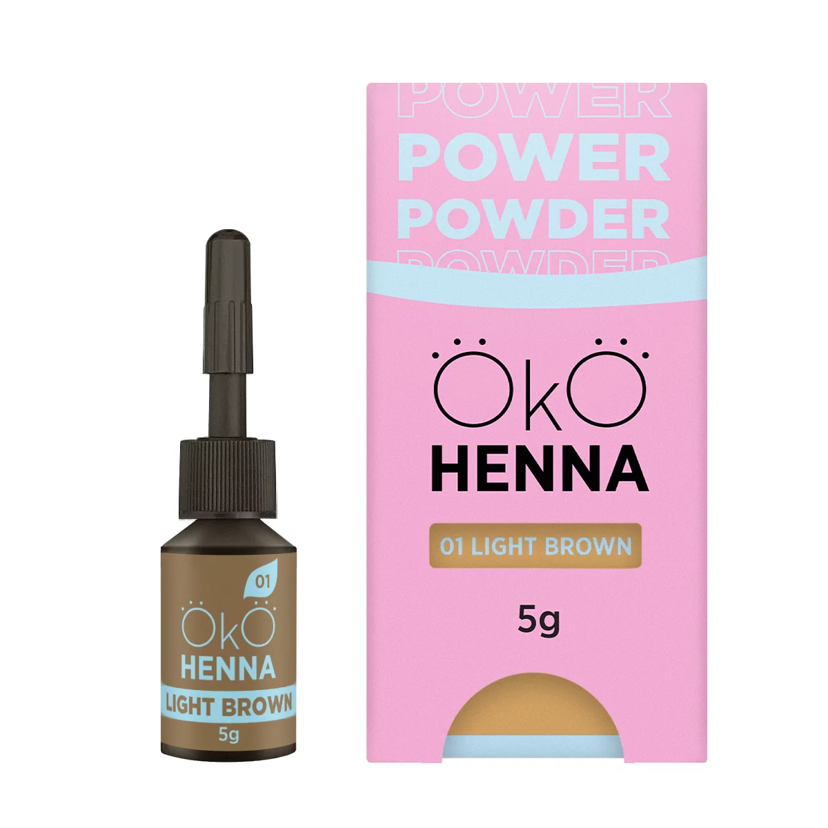 OKO Henna Do Brwi OKO Power Powder, 01 Light Brown, 5 G