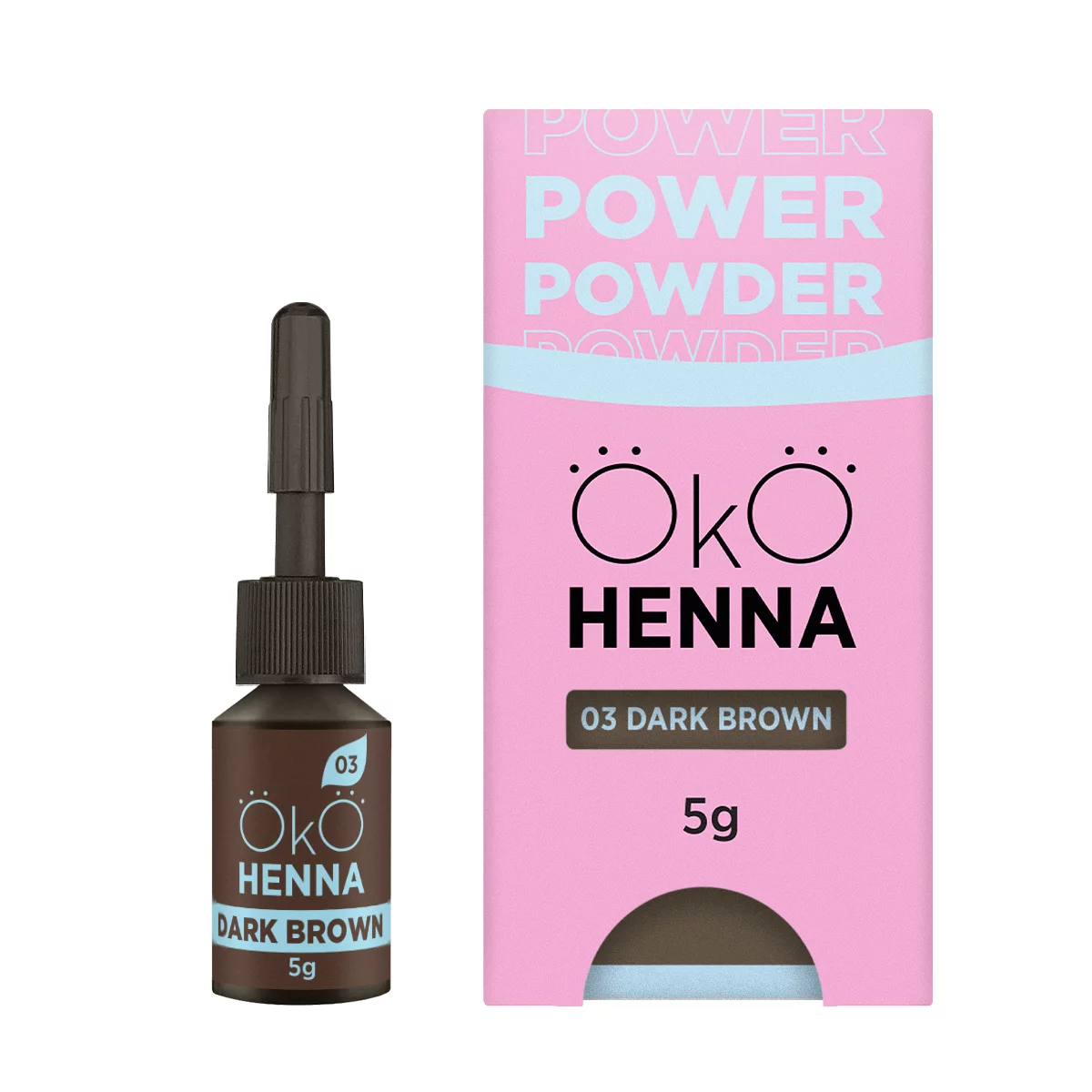 OKO Henna Do Brwi OKO Power Powder, 03 Dark Brown, 5 g