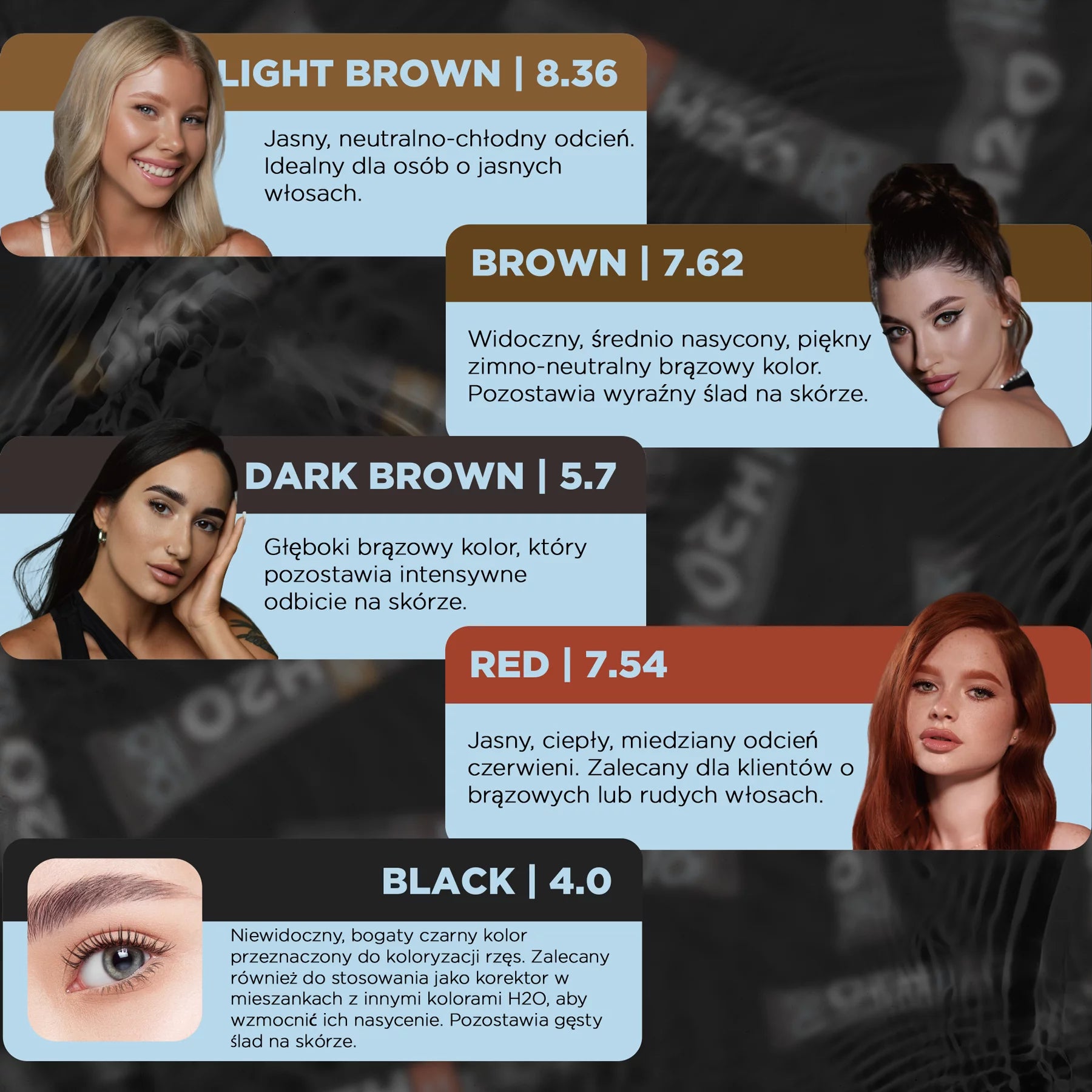 OKO Zestaw Farby Do Brwi I Rzęs H20 Liquid Hybrid Tint