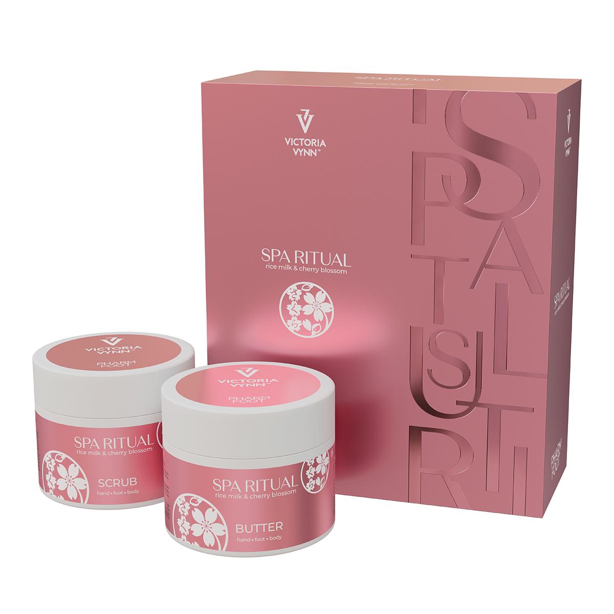 Victoria Vynn Spa Ritual Rice Milk & Cherry Blossom Peeling I Masło Do Stóp, Dłoni I Ciała 2x120ml