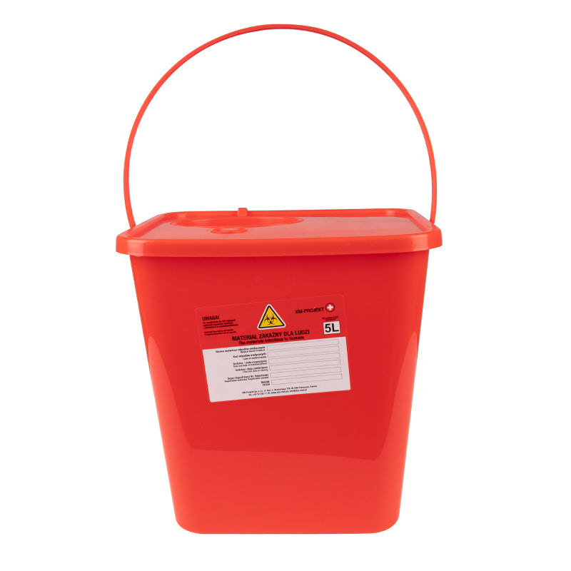 POJEMNIK NA ODPADY MEDYCZNE 5,0L CZERWONY