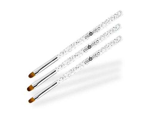 Zestaw Pędzli do Żelu White Marble - 3szt