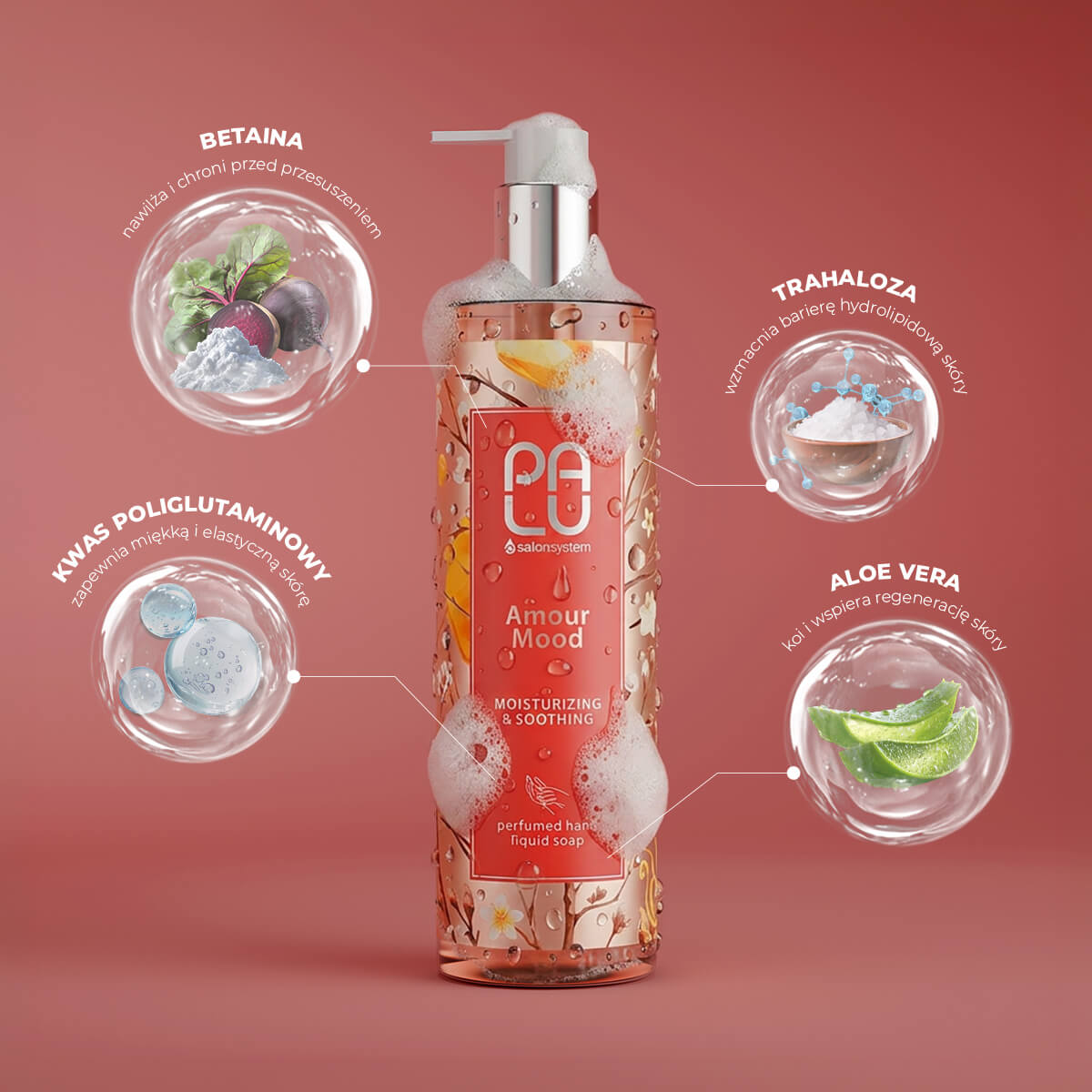 Palu Nawilżająco-Kojące Mydło Do Rąk Amour Mood 400ml