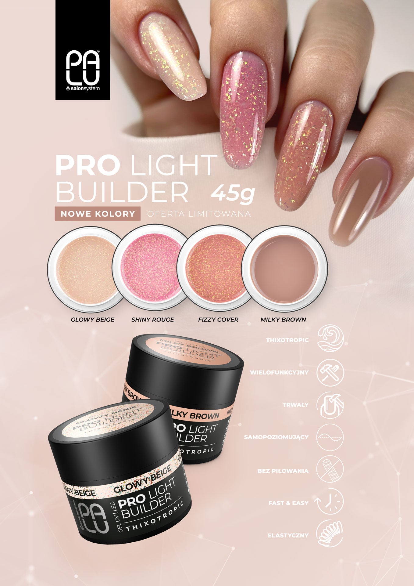 Palu - Żel Budujący Pro Light Builder Shiny Rouge/45g