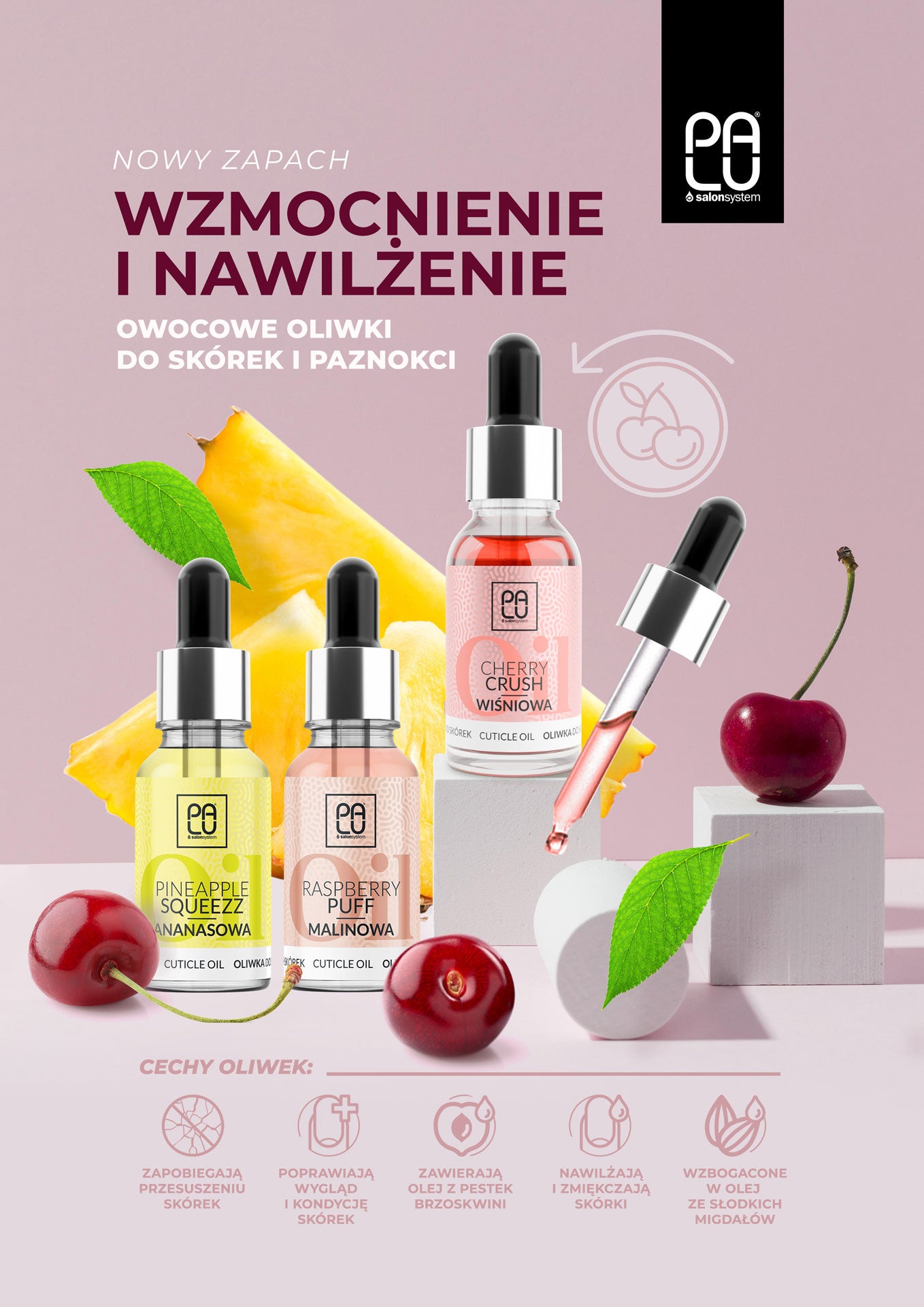 Palu Cherry Crush Oliwka Do Skórek I Paznokci Wiśniowa 15ml