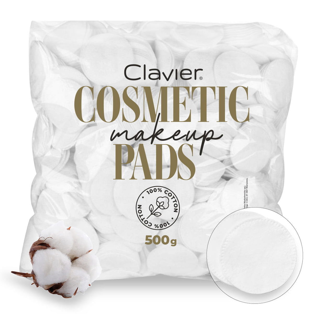Clavier płatki kosmetyczne okrągłe 500 g