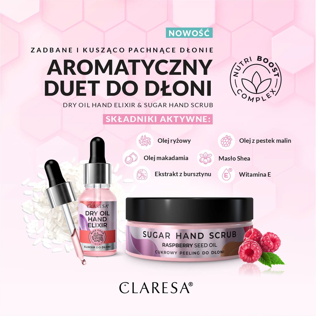 Claresa Dry Oil Hand Elixir Elixir Do Dłoni 14 G