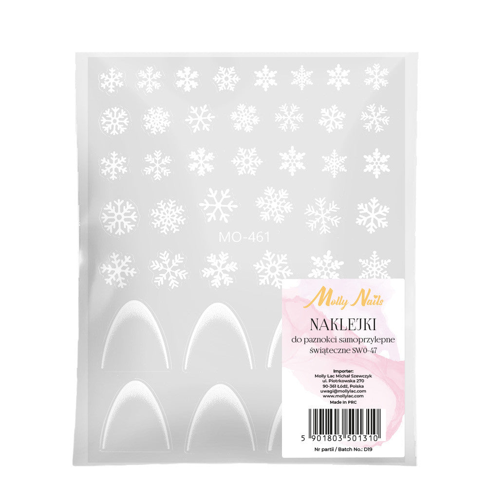 Molly Nails Naklejki Do Paznokci Samoprzylepne Świąteczne/ French/ Francuska Linia Uśmiechu MO-461