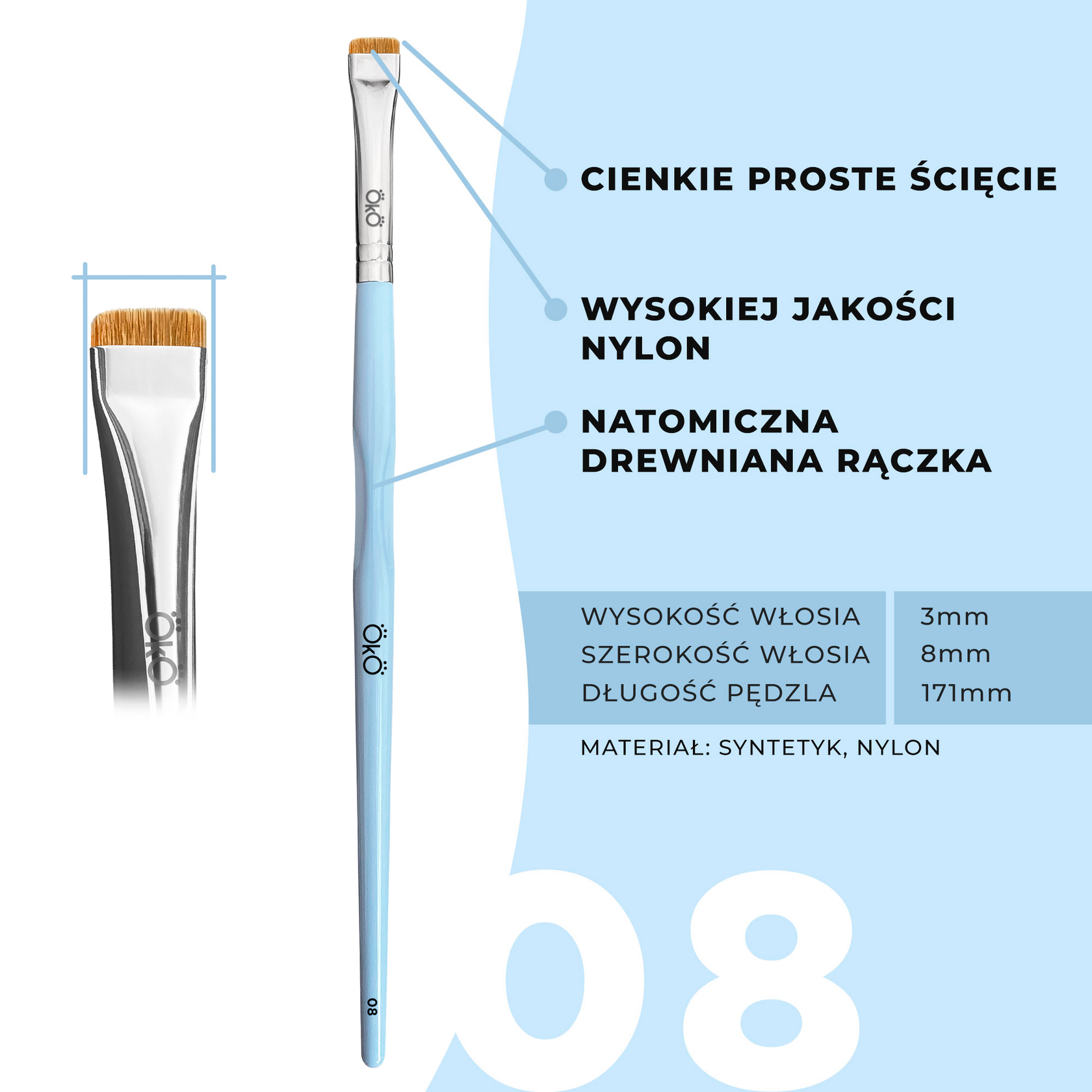 OKO Pędzelek Równy #8