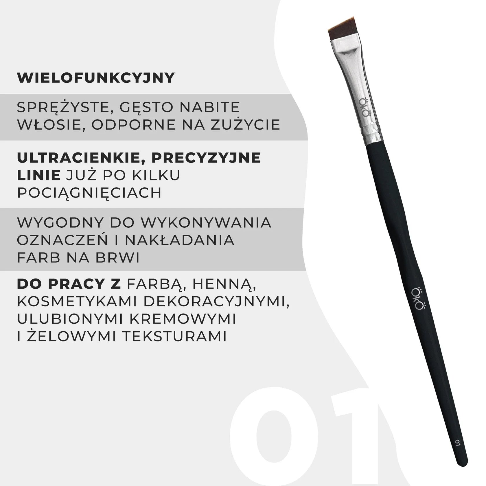 OKO Duży Pędzelek Skośny #1 Black Edition