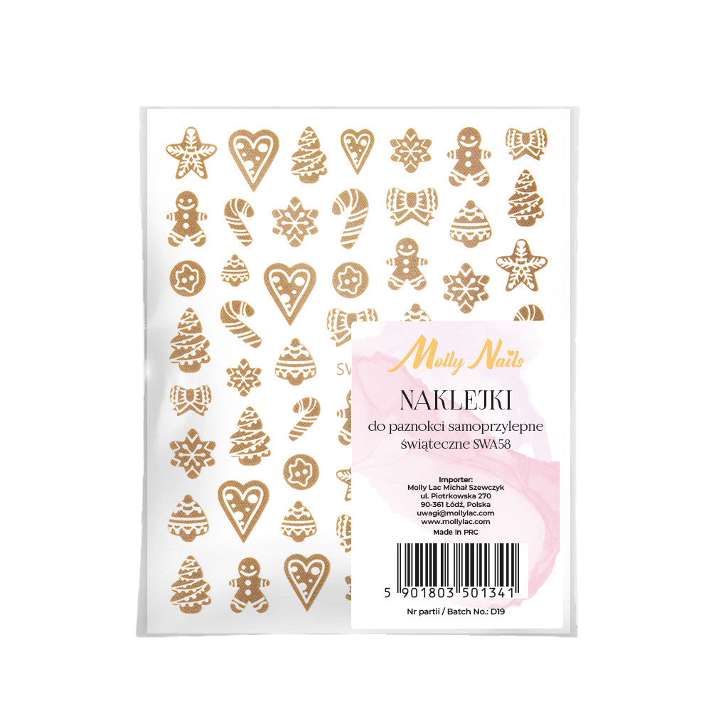 Molly Nails Naklejki Do Paznokci Samoprzylepne Świąteczne SWA58