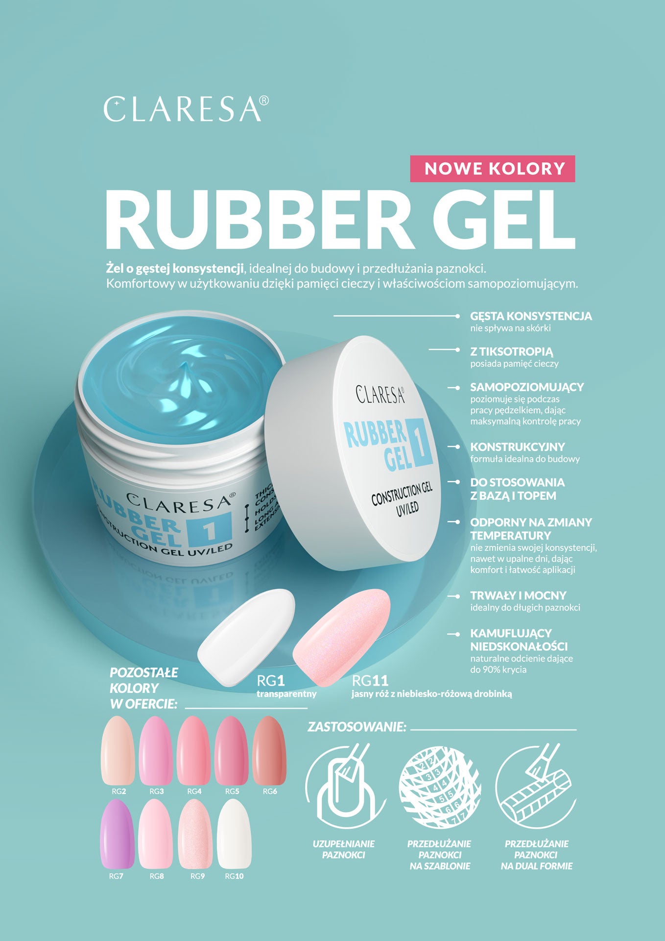 Claresa - Żel budujący Rubber Gel 1 12g