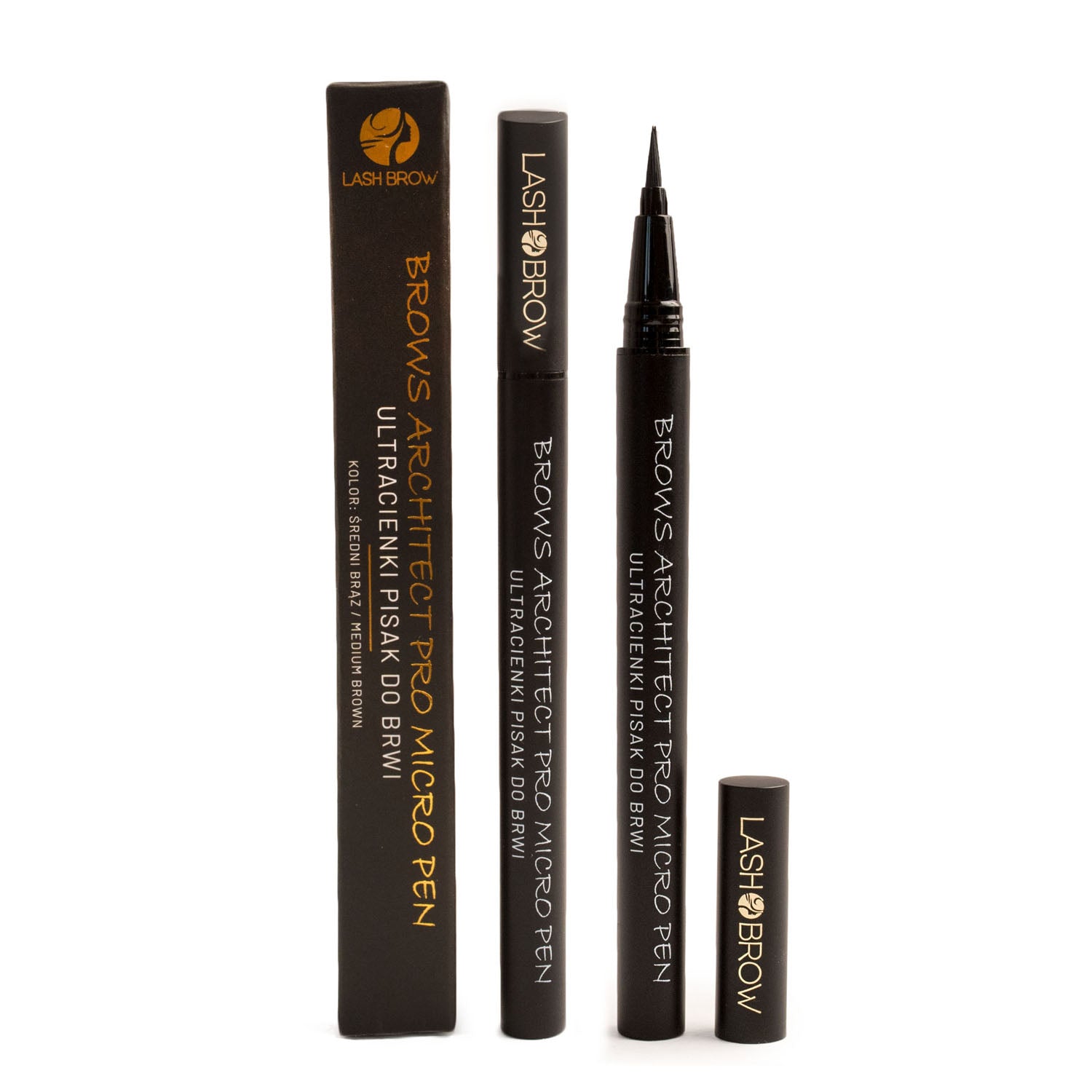 Lash Brow Ultracienki pisak do brwi/2 Średni Brąz (Medium Brown)