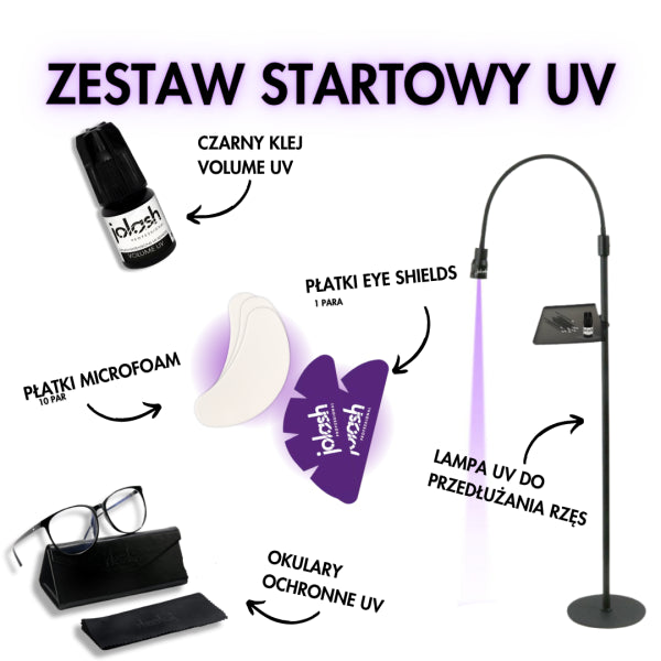 Jolash Zestaw Startowy do Przedłużania Rzęs Metodą UV