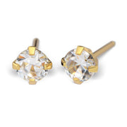 Kolczyk 5mm Cubic Zirconia w pazurkach kolor złoty 7521-0100
