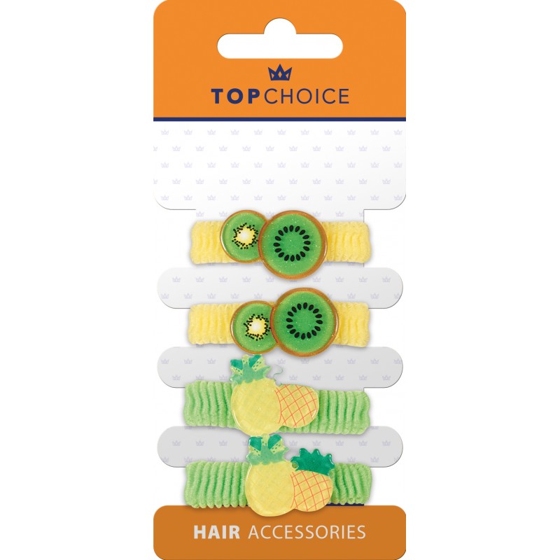 Top Choice - Frotki do Włosów Kiwi Ananas 4szt