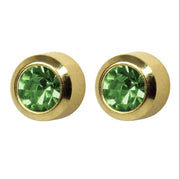 Kolczyk Peridot w oprawie pełnej kolor złoty+ R208Y