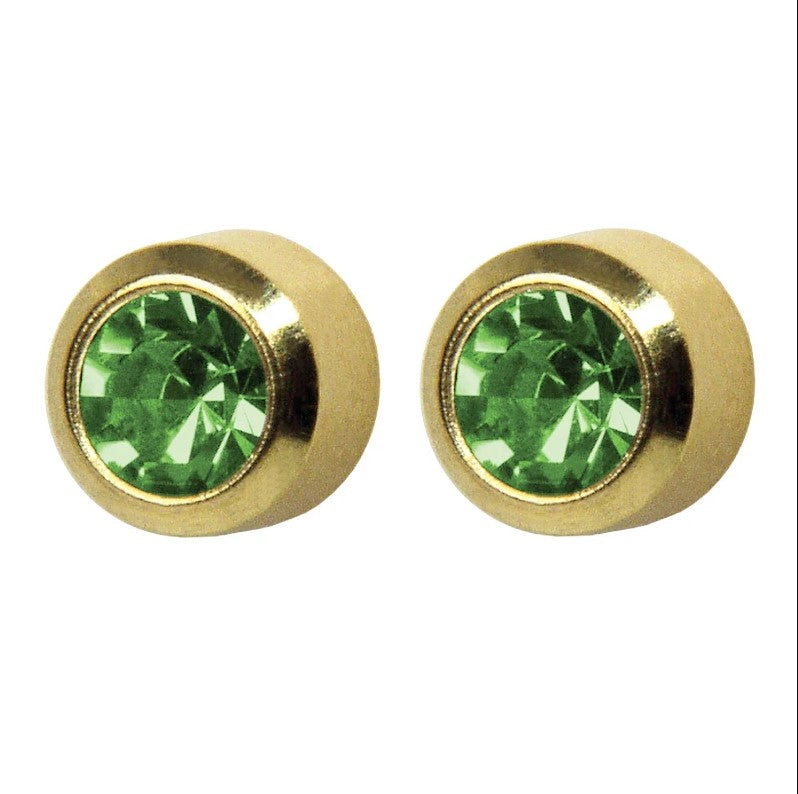 Kolczyk Peridot w oprawie pełnej kolor złoty+ R208Y
