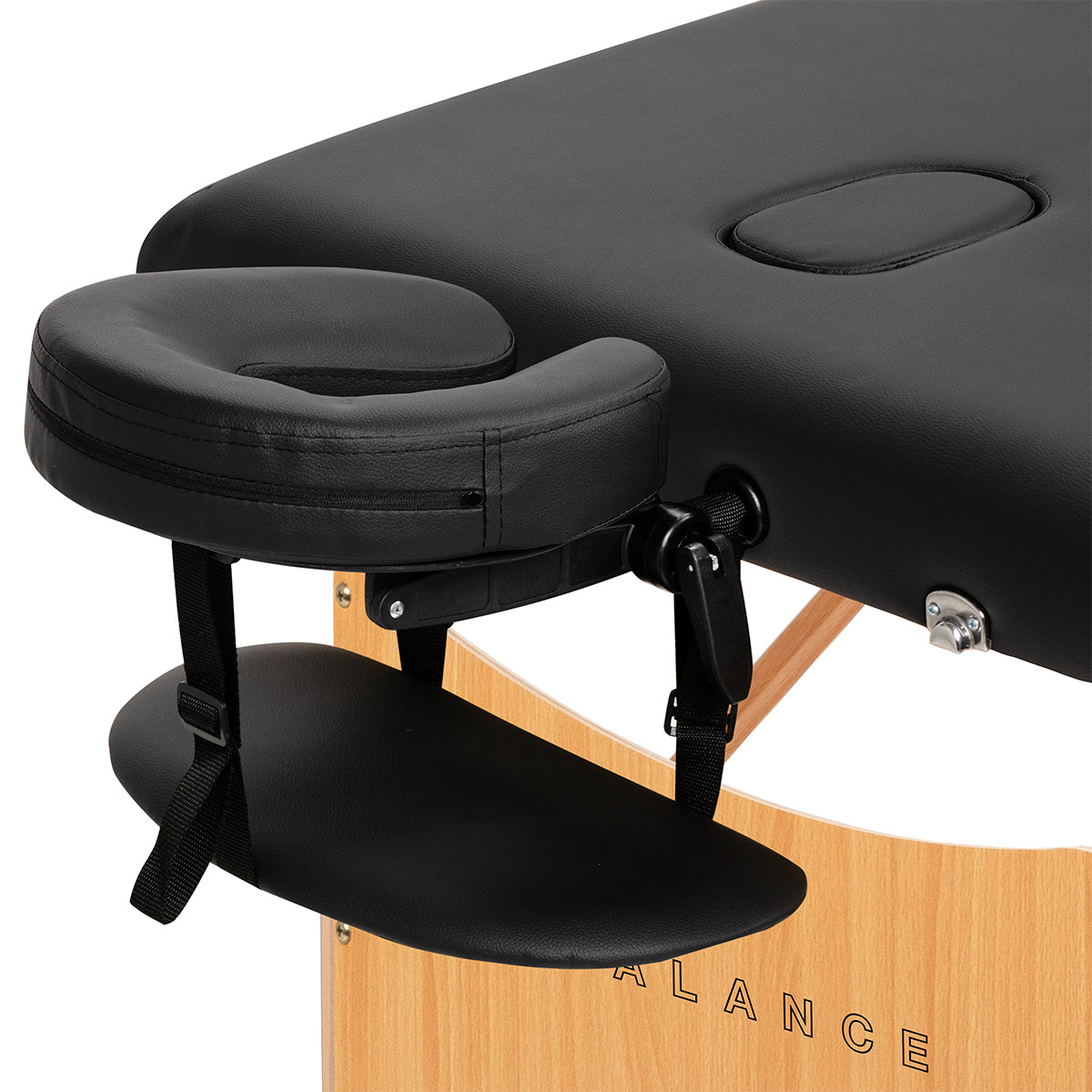 Stół składany do masażu drewniany Balance Lux 2 segmentowy 190x70 czarny