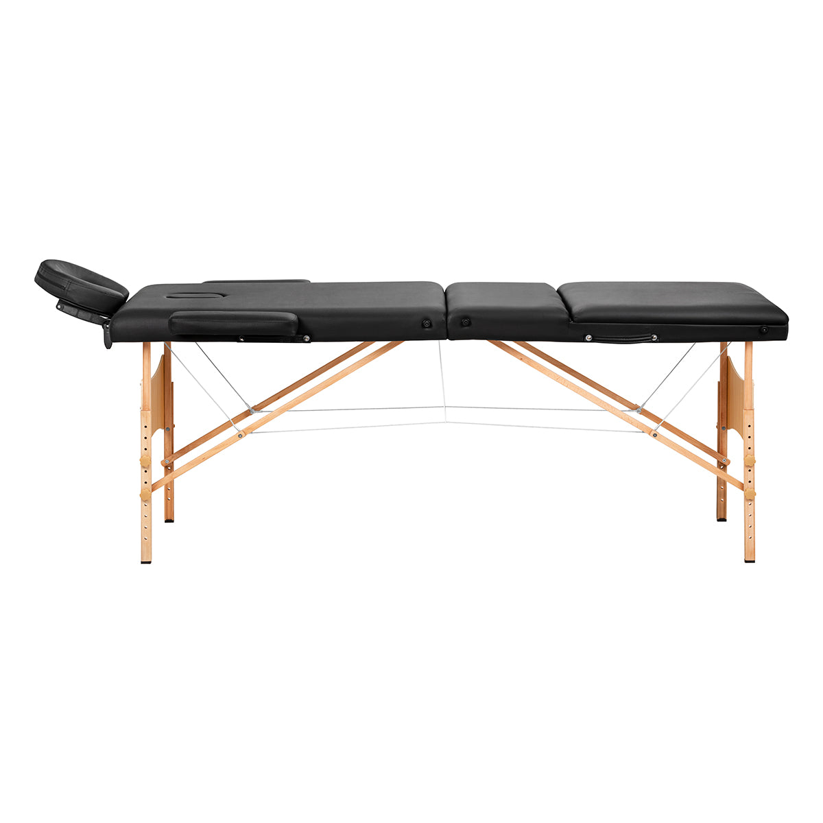 Stół składany do masażu drewniany Balance Lux 3 segmentowy 190x70 czarny