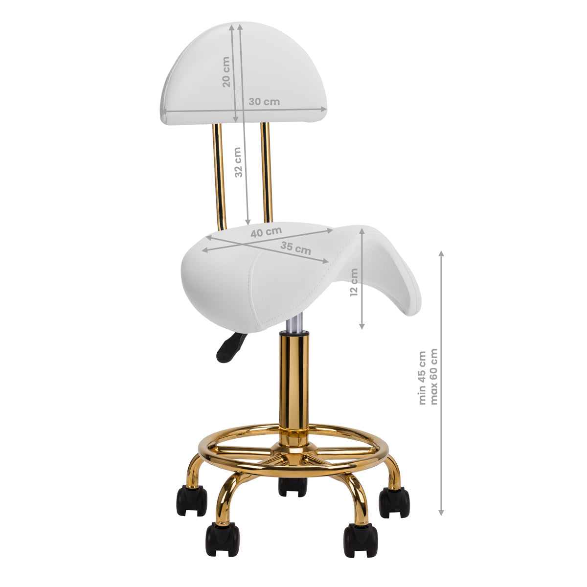 TABORET KOSMETYCZNY 6001G BIAŁY