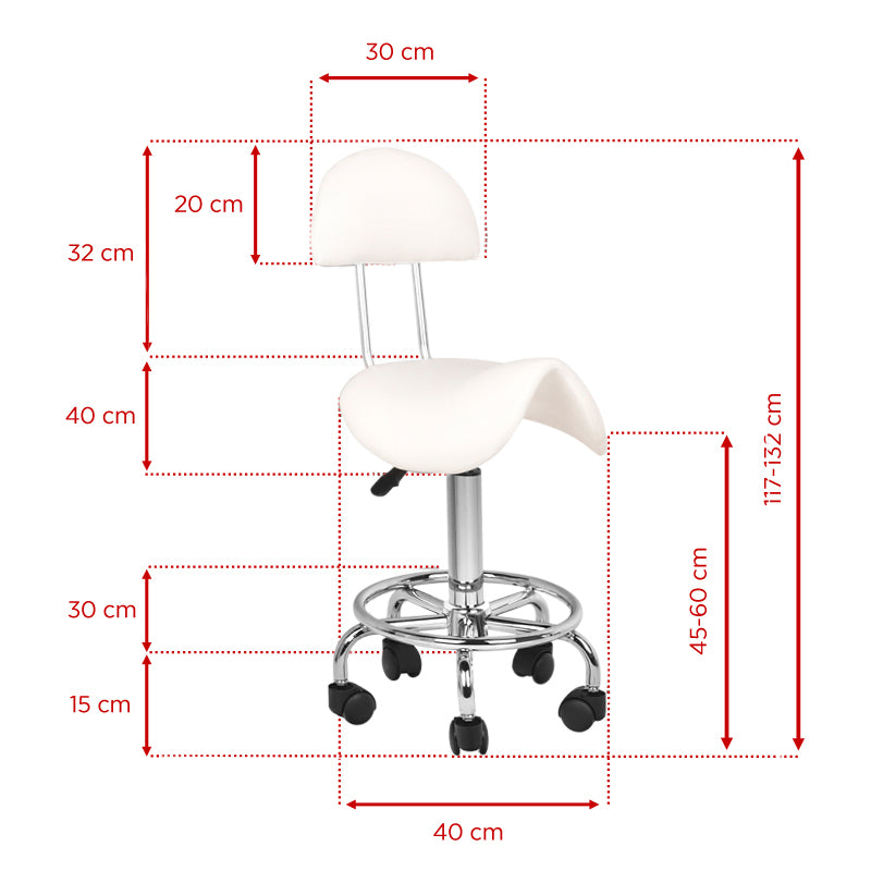 TABORET KOSMETYCZNY 6001 BIAŁY