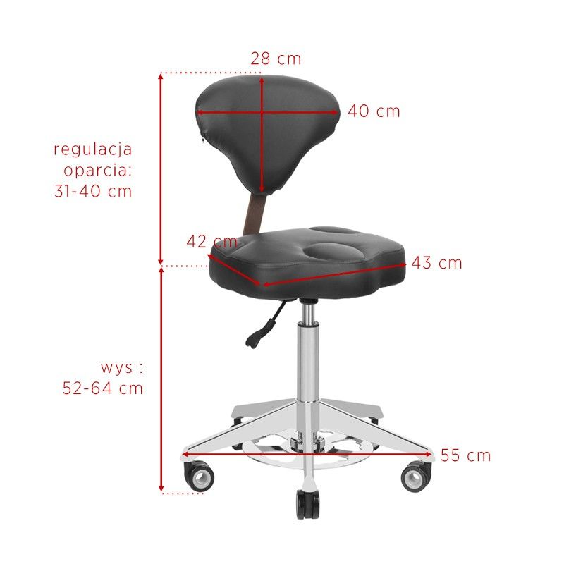 TABORET KOSMETYCZNY AZZURRO 156F BUMP-UP BIAŁY