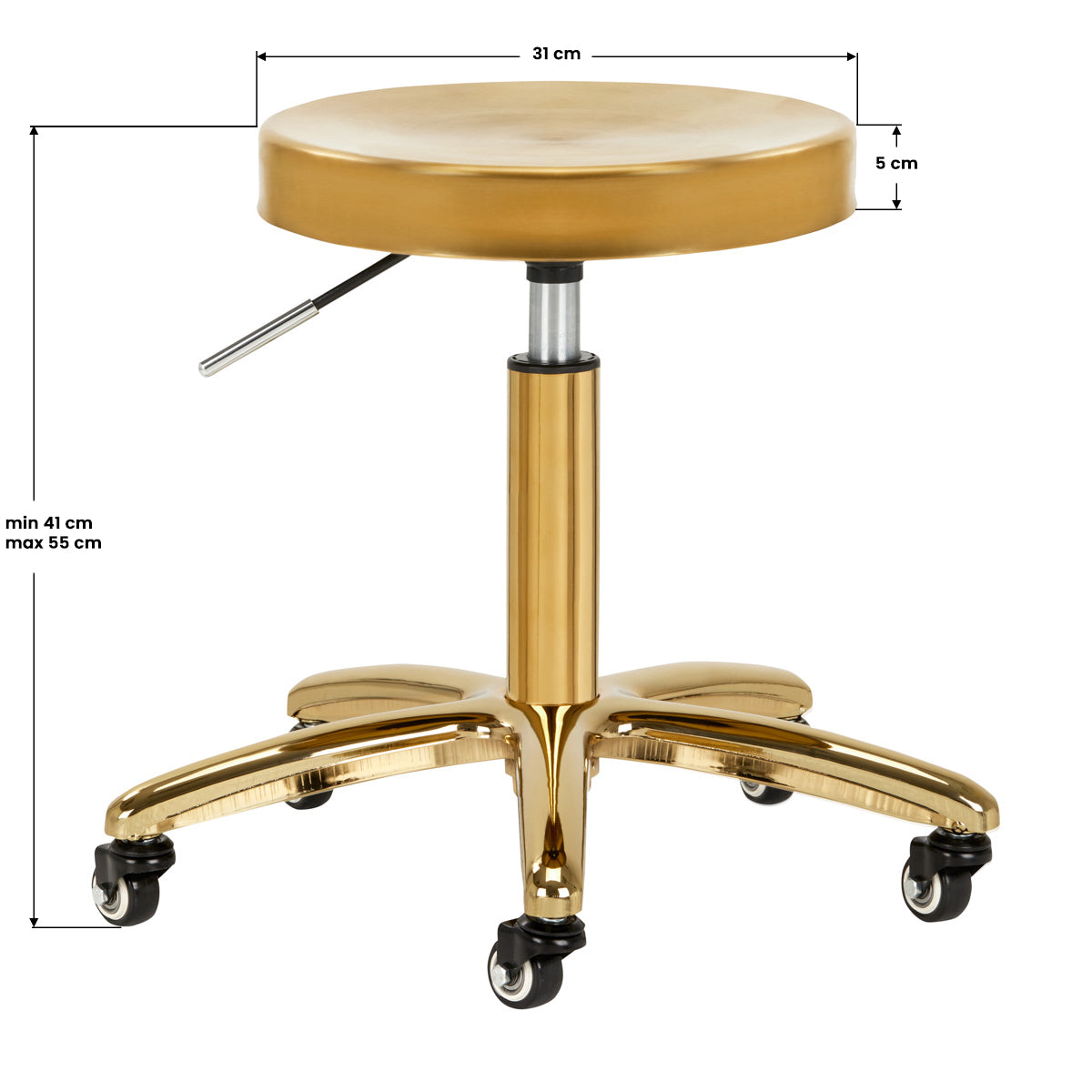 TABORET KOSMETYCZNY / FRYZJERSKI ZŁOTY AM863