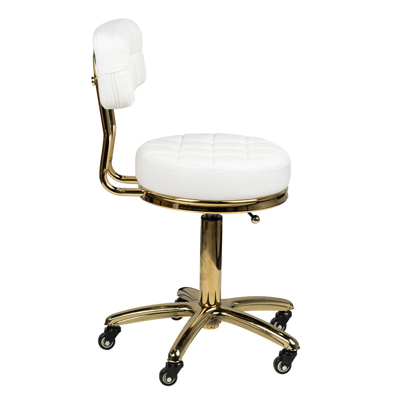 TABORET KOSMETYCZNY GOLD AM-961 BIAŁY